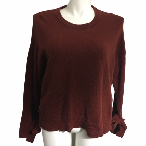 Madewell Sweaters - Madewell tie sleeve burnt orange sweater. Sz XL
